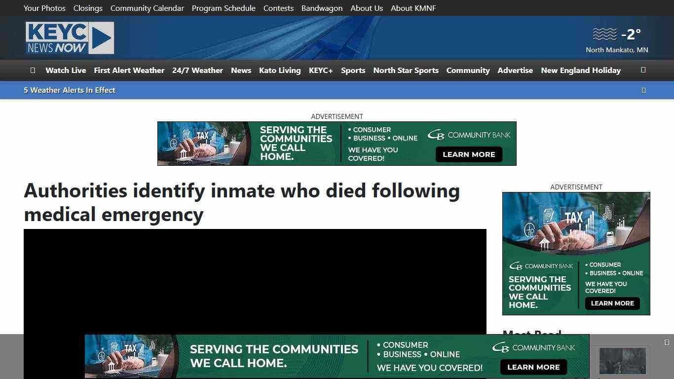 Authorities identify inmate who died following medical emergency